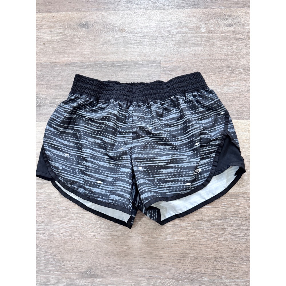 C9 Champion Duo Dry Womens Running Shorts Black Grey‎ Striped Size M Activewear